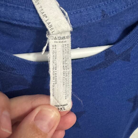 CODE FIVE Blue Short Sleeve Crewneck Tee Shirt USA w/ Stars Women's Plus Size 3X - Picture 5 of 7